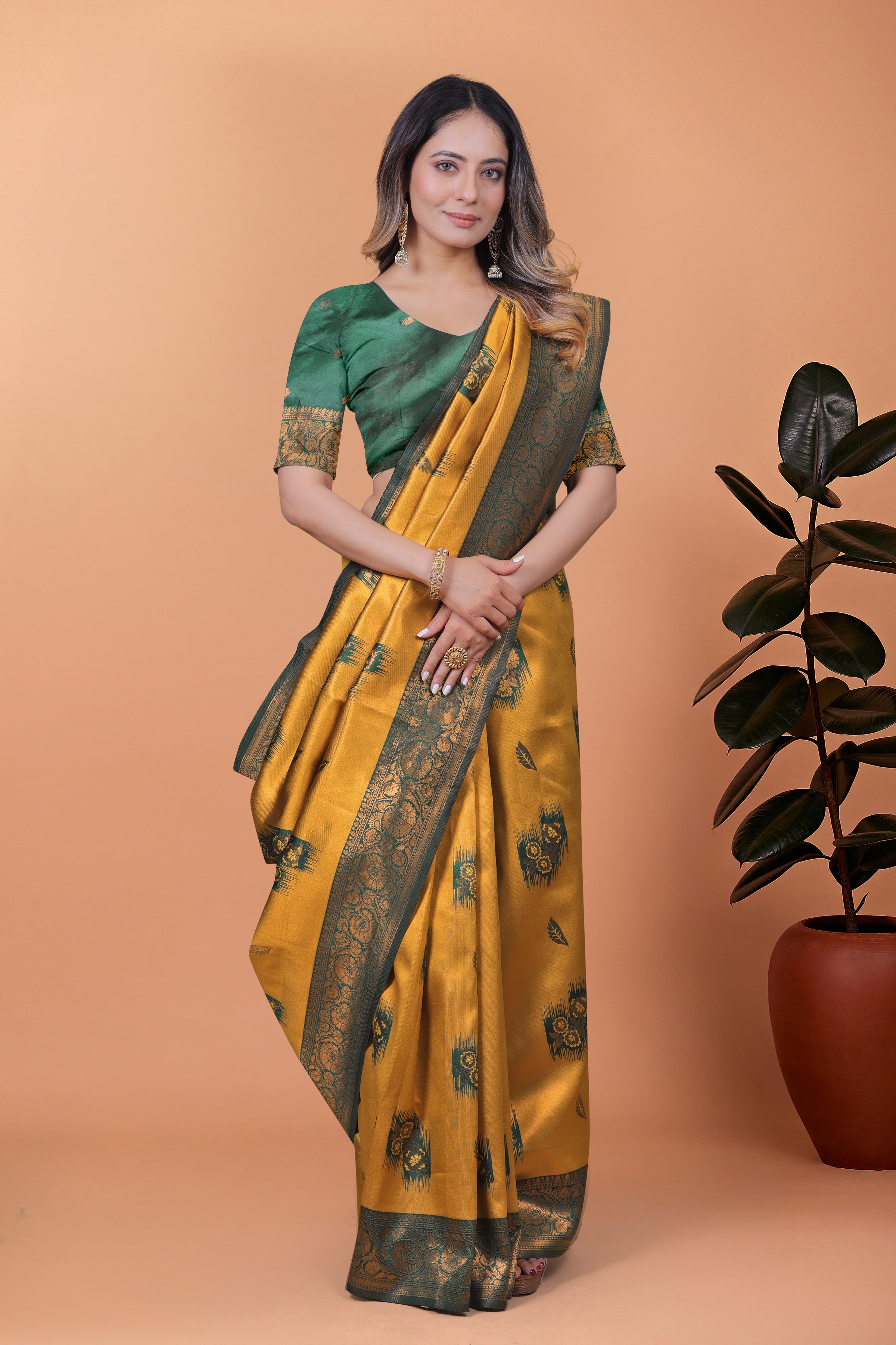 Banarasi Silk Saree with Zari Embellishment with 8 color option ✨💙💚
